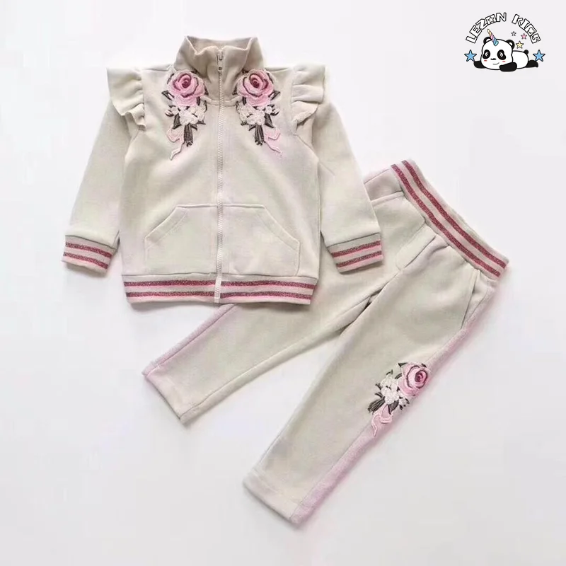 LEZONKIDS - 2020 Children Clothing Lavender Ruffles Sleeves Layered Dresses for Girls